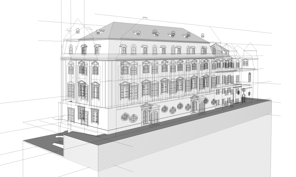 Entwurf eines digitalen Modells der Bibliothek (Architekturmodelle Looks)